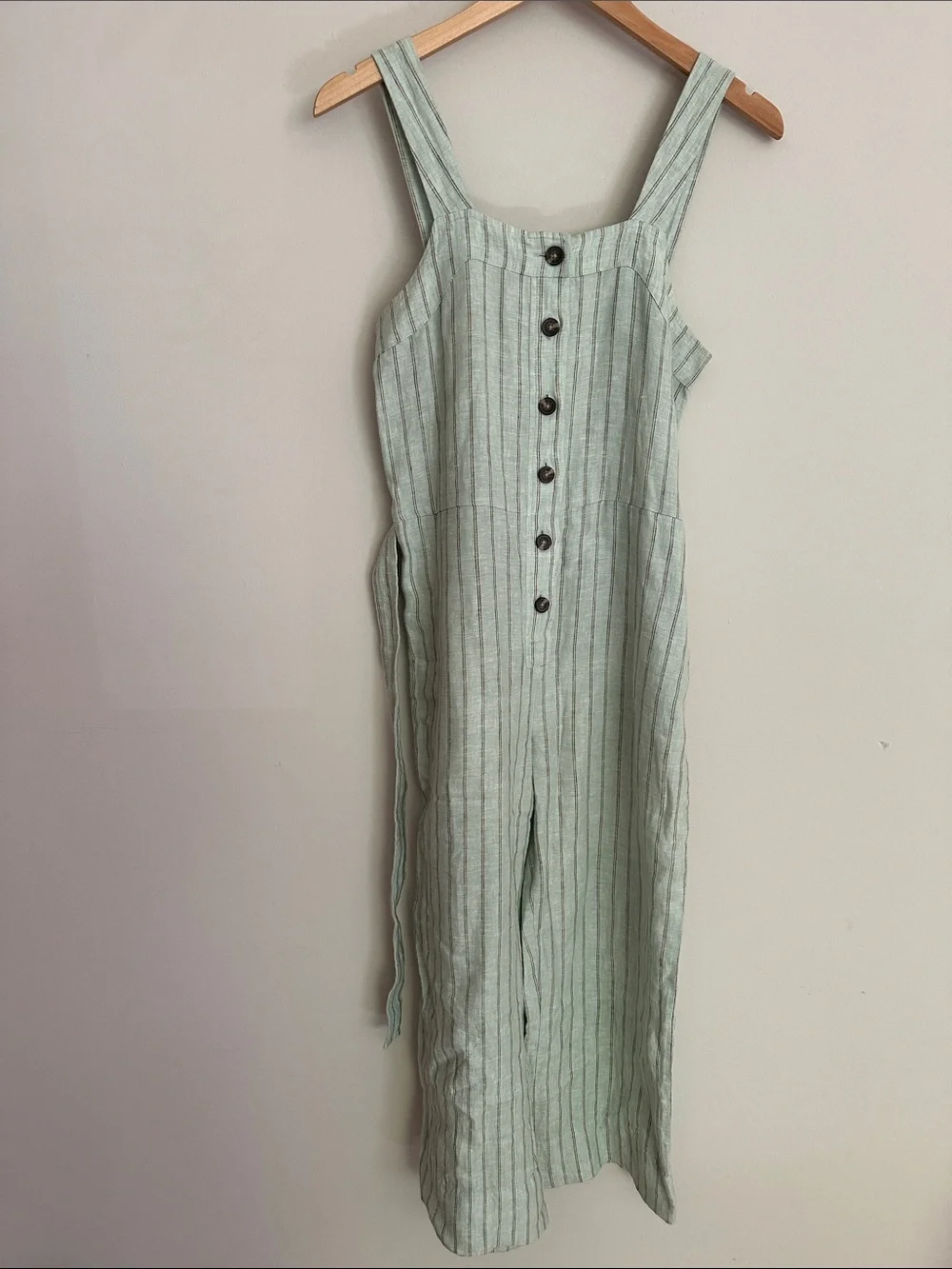Everlane Linen Picnic Jumpsuit Seafoam